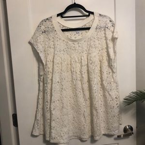 Lace Top with Cap Sleeve